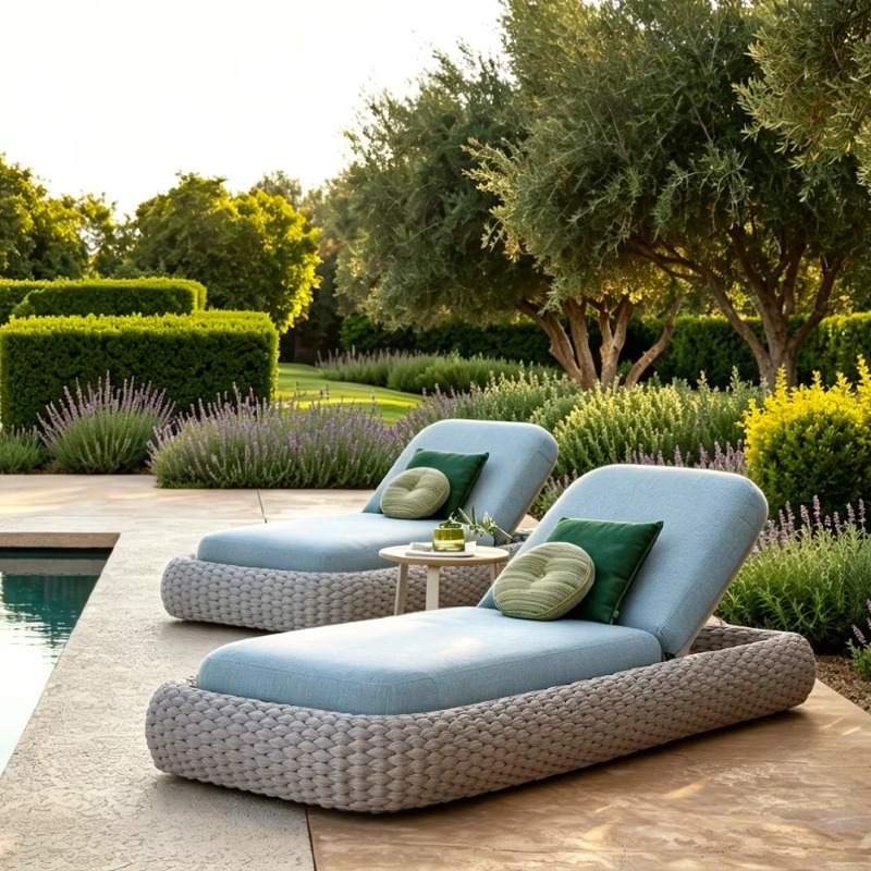 Outdoor Furniture Quick Dry - Kursi Santai Kustom Anyaman Tali dengan