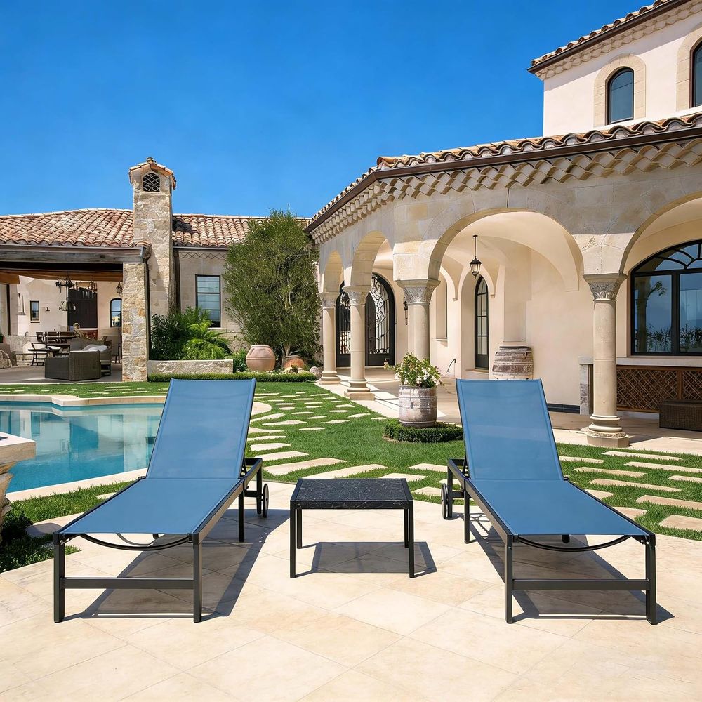 Outdoor Furniture Quick Dry - Set Meja dan Kursi Beroda, Warna