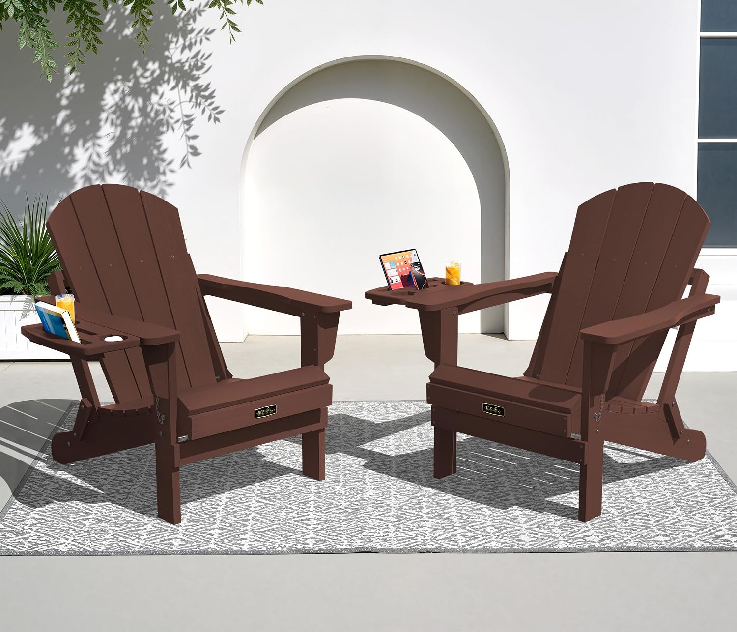 Outdoor Furniture Set With Fire Pit - Set Kursi Adirondack Lipat 2, Tempat