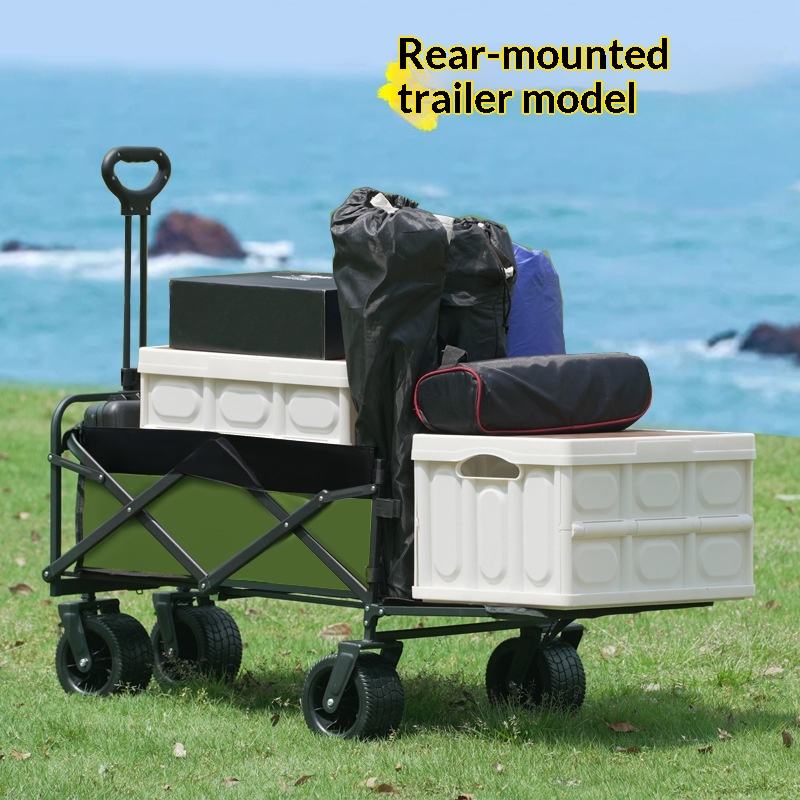 Outdoor Furniture Table - Gerobak Utilitas Camping Roda Empat Lipat