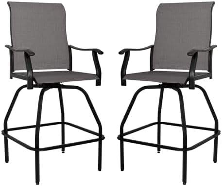 Outdoor Furniture Grey - Set Bar Patio 2pcs Kursi Bar