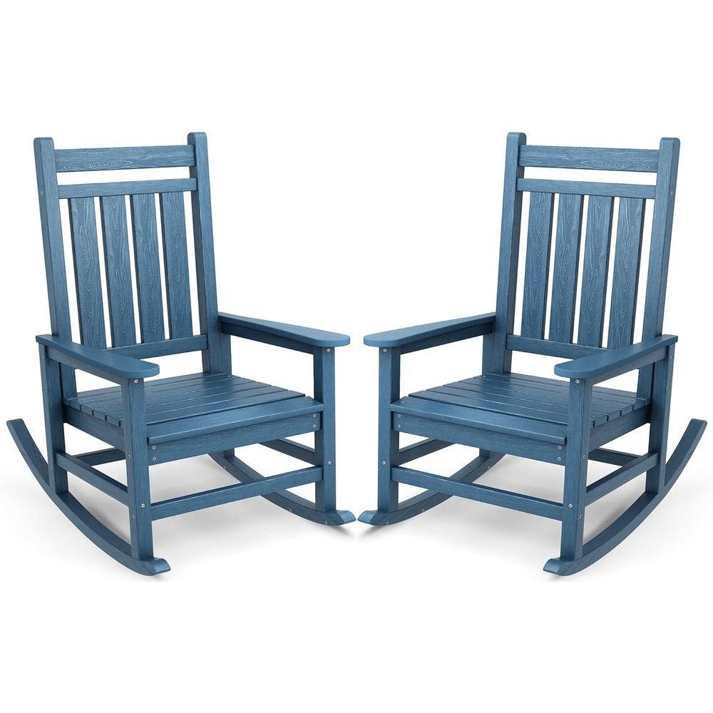 Outdoor Furniture Rocking Chair - Set 2 Kursi Goyang HDPE Ukuran