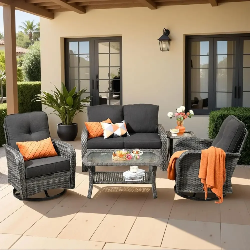 Outdoor Furniture Loveseat - Set Furnitur Teras Luar Ruangan 5