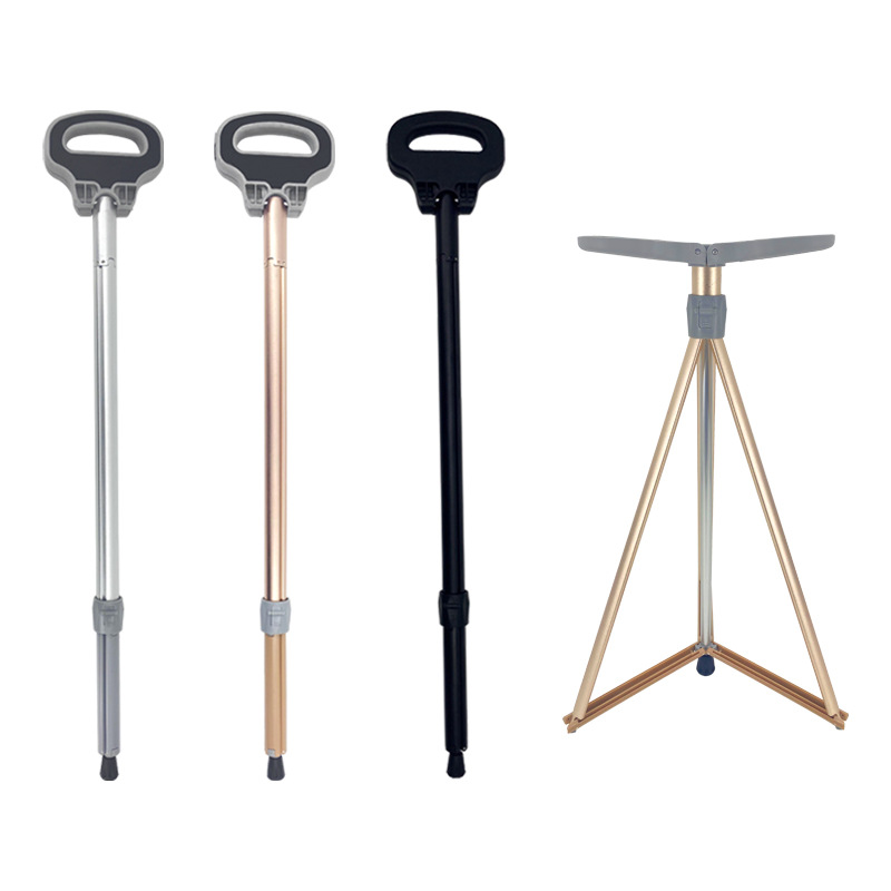 Outdoor Furniture Rocking Chair - Tongkat Anti-Selip dengan Fungsi Kursi Lipat,