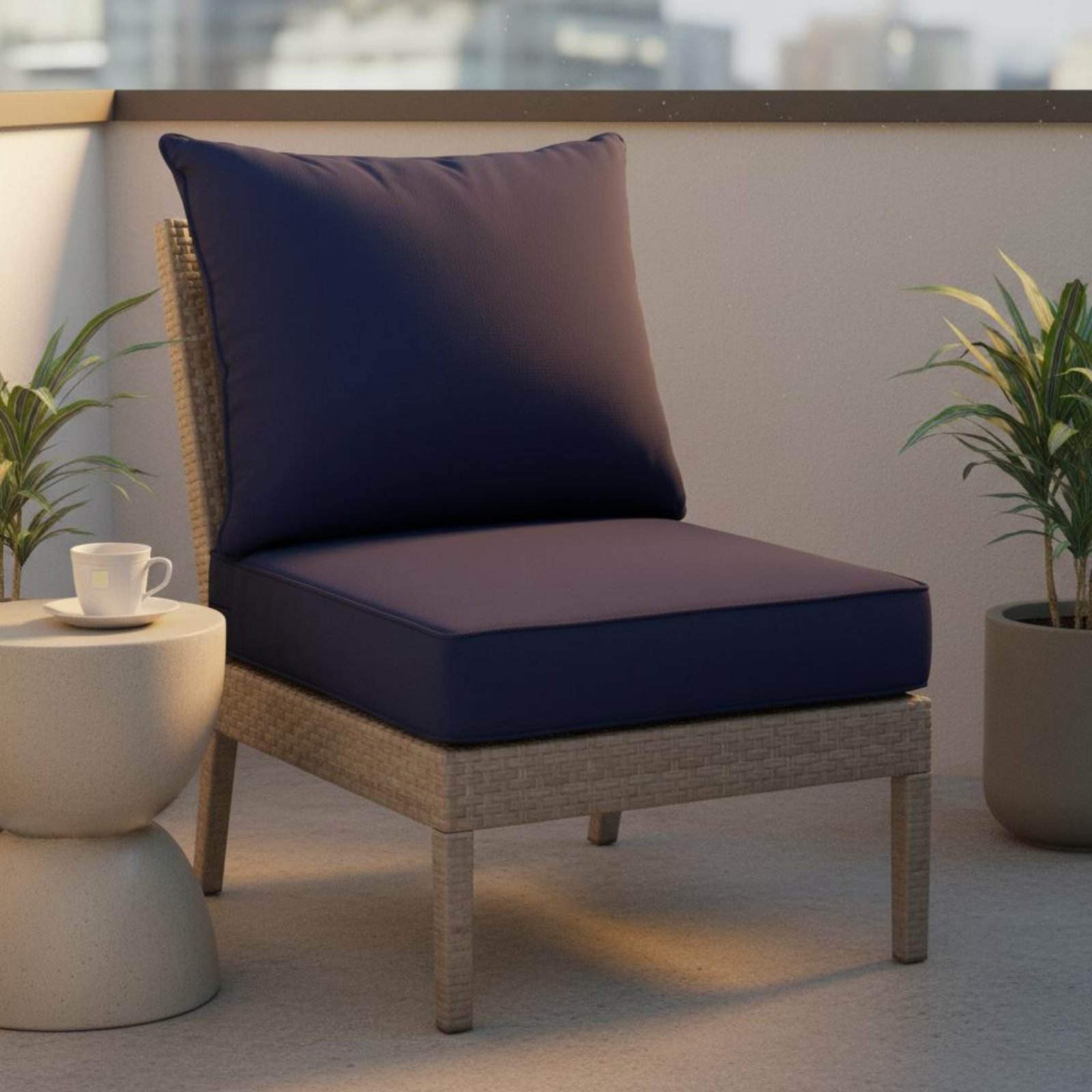 Outdoor Furniture Patio - Bantalan Kursi Teras dengan Penutup Tersembunyi