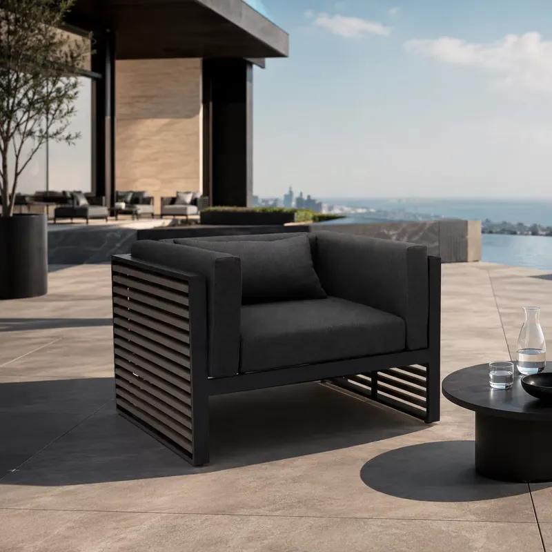 Outdoor Furniture Quick Dry - Sofa Tunggal Aluminium Tahan Air untuk