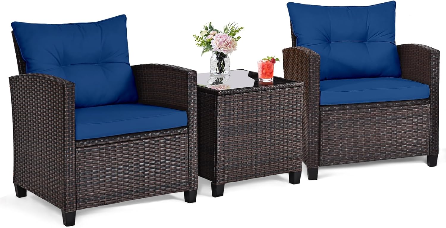 Outdoor Furniture Table - Set bistro luar ruangan 3 bagian