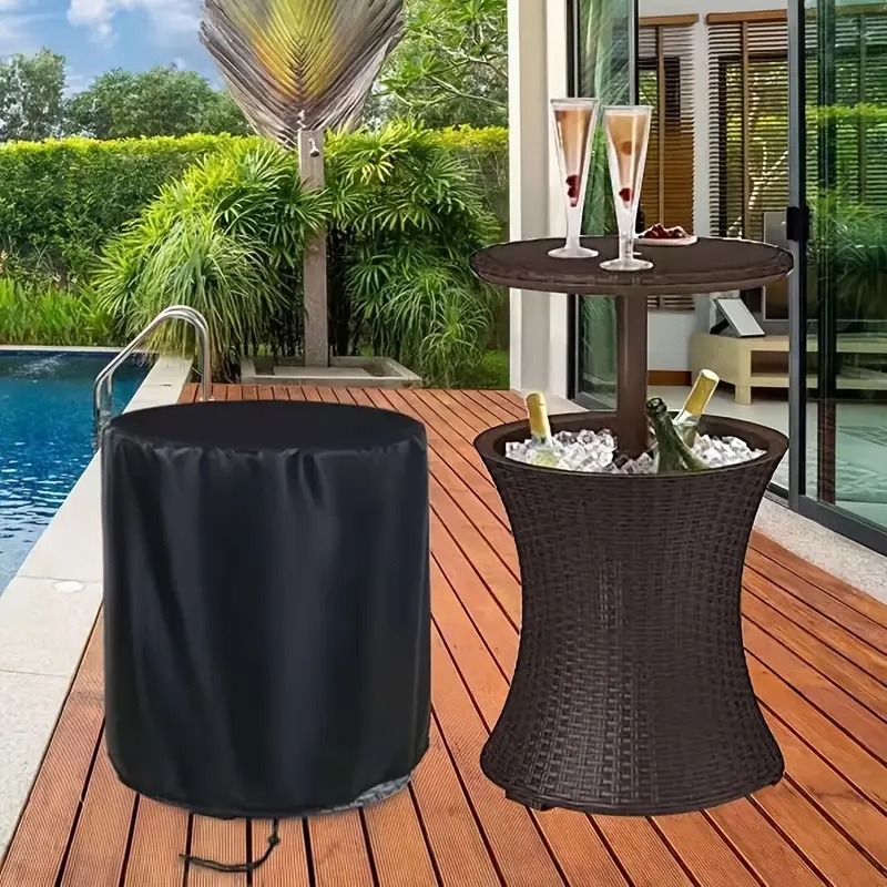 Outdoor Furniture Patio - Penutup Meja Anyaman Luar Ruangan, Penutup