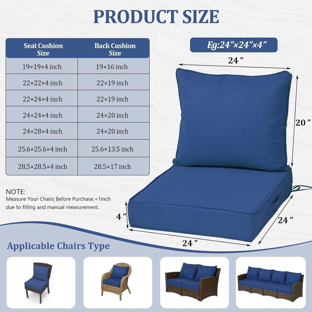 Set 4 Bantalan Kursi Dalam Rua - Outdoor Furniture Patio ulasan dan harga