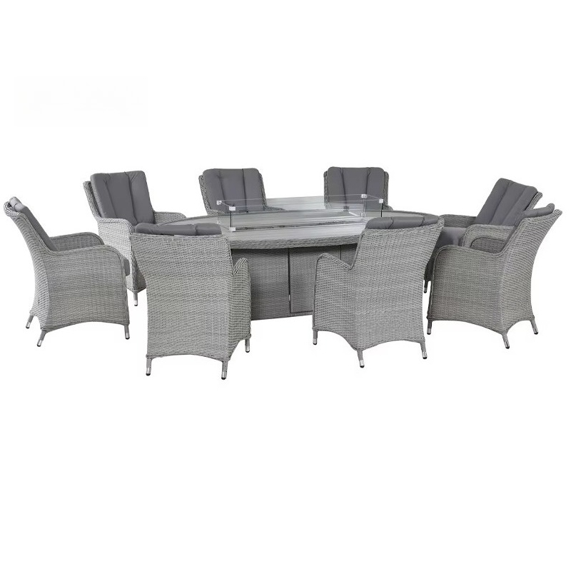 Set Sofa Taman Rotan Anyaman A - Outdoor Furniture Set With Fire Pit ulasan dan harga
