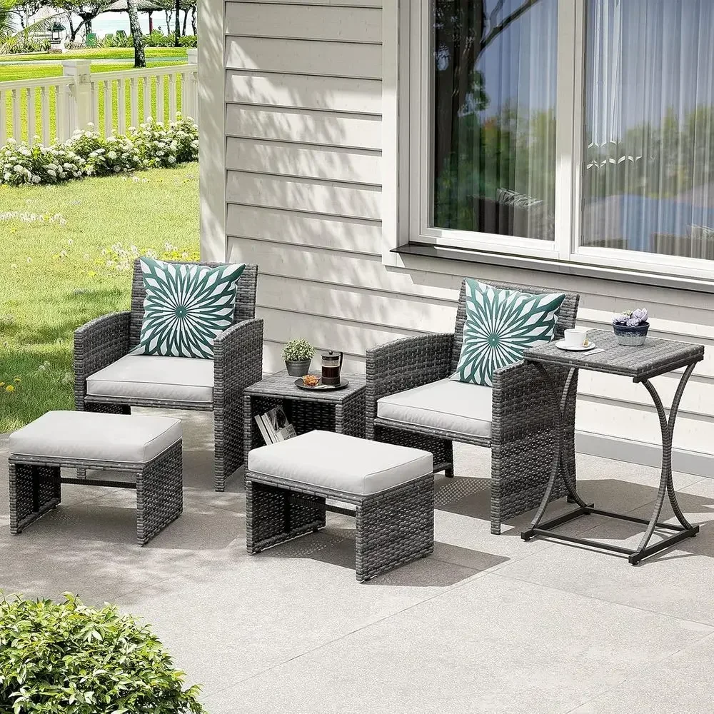 Set Furnitur Teras Rotan Abu-a - Outdoor Furniture Grey ulasan dan harga