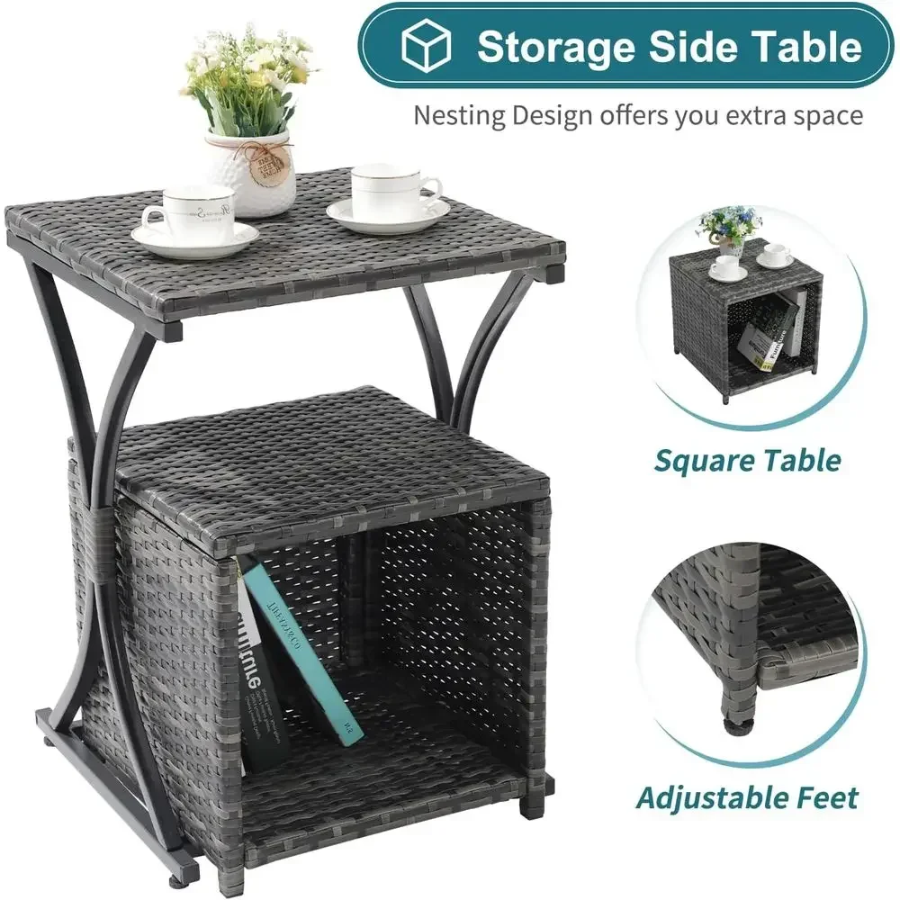 Set Furnitur Teras Rotan Abu-a - Outdoor Furniture Grey ulasan dan harga