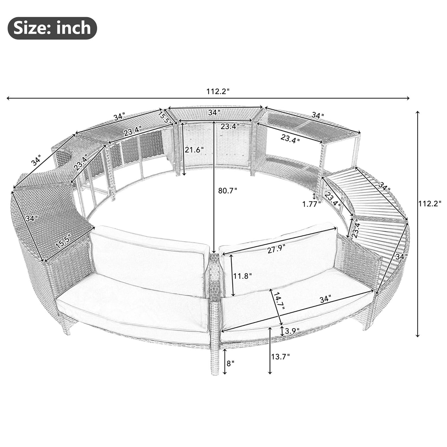 Set Sofa Patio Rotan dengan Pe - Outdoor Furniture Grey ulasan dan harga