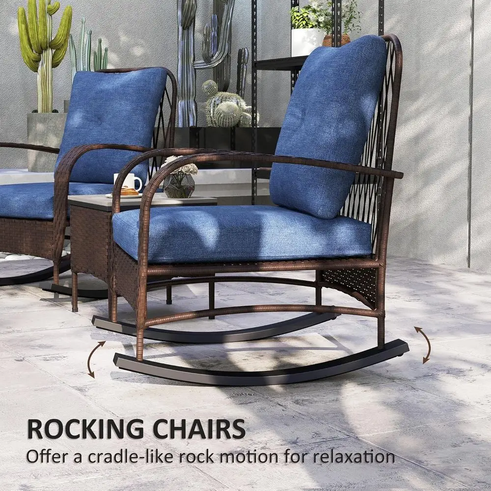 Set Furnitur Patio 3-Potong da - Outdoor Furniture Rocking Chair ulasan dan harga