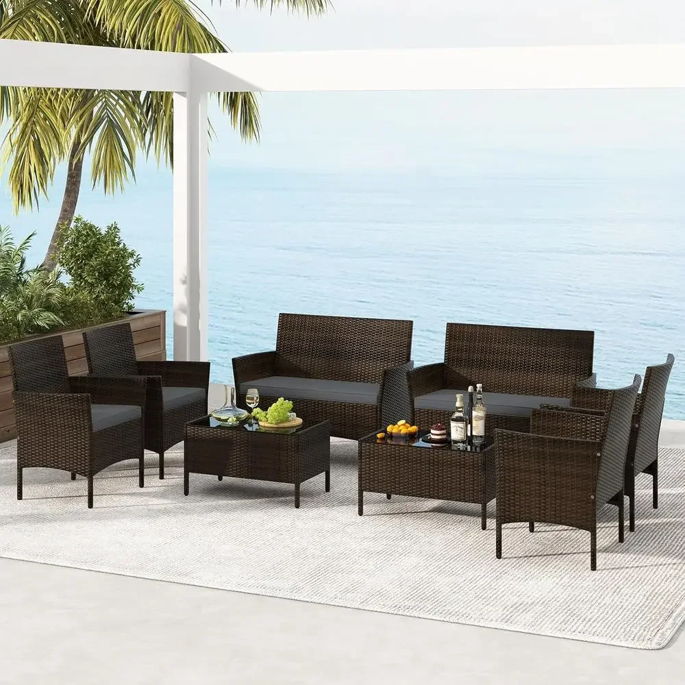 Set Furnitur Teras Rotan Luar  - Outdoor Furniture Grey ulasan dan harga