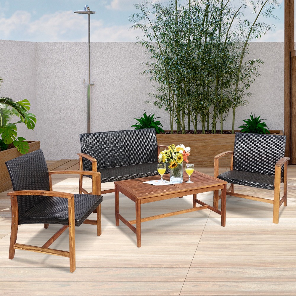 Set Meja dan Kursi Rotan Luar  - Outdoor Furniture Loveseat ulasan dan harga