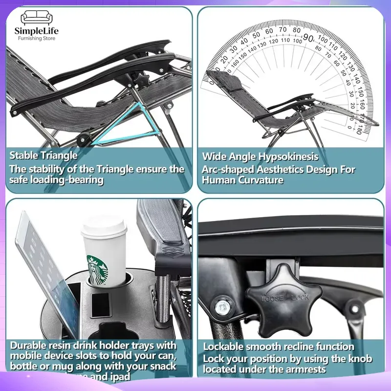 Kursi Zero Gravity Tak Terbata - Outdoor Furniture Grey ulasan dan harga