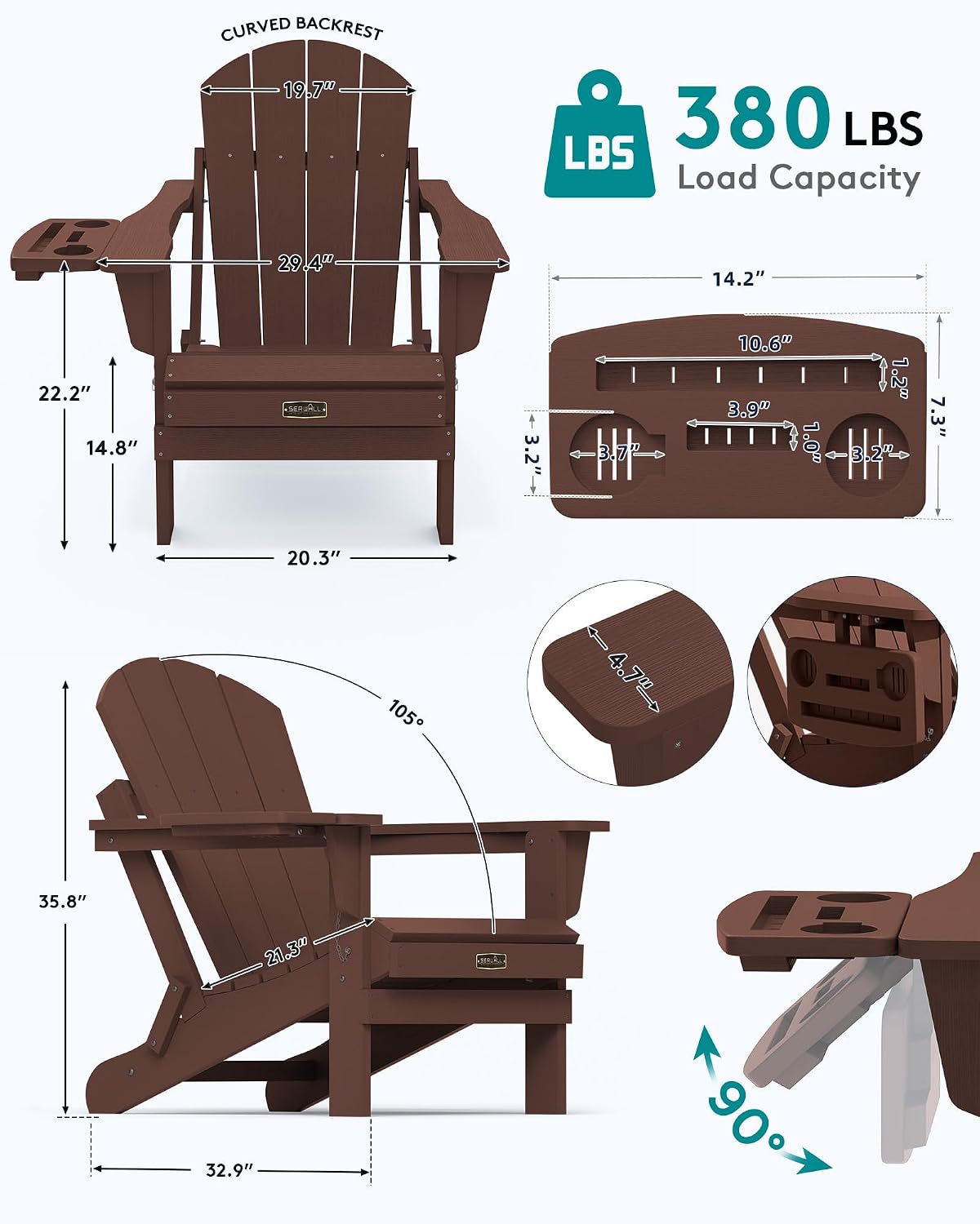 Set Kursi Adirondack Lipat 2,  - Outdoor Furniture Set With Fire Pit ulasan dan harga