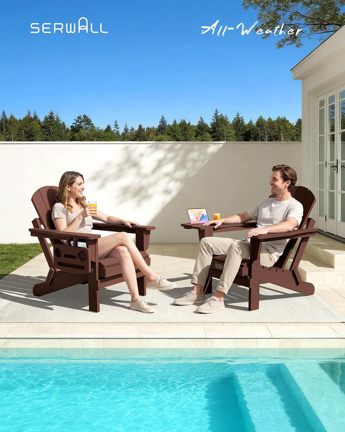 Set Kursi Adirondack Lipat 2,  - Outdoor Furniture Set With Fire Pit ulasan dan harga