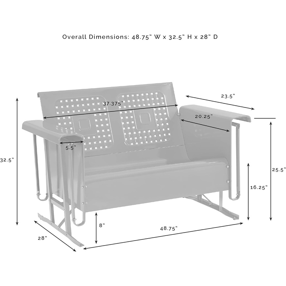 Bates Retro Metal Outdoor Love - Outdoor Furniture Loveseat ulasan dan harga