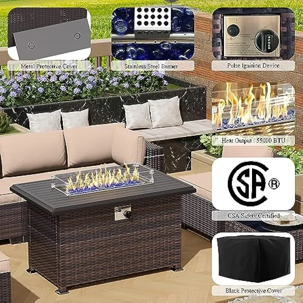 -Set Furnitur Teras dengan Mej - Outdoor Furniture Set With Fire Pit ulasan dan harga