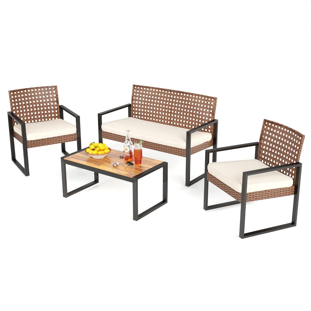 Set Furnitur Rotan Teras untuk - Outdoor Furniture Loveseat ulasan dan harga