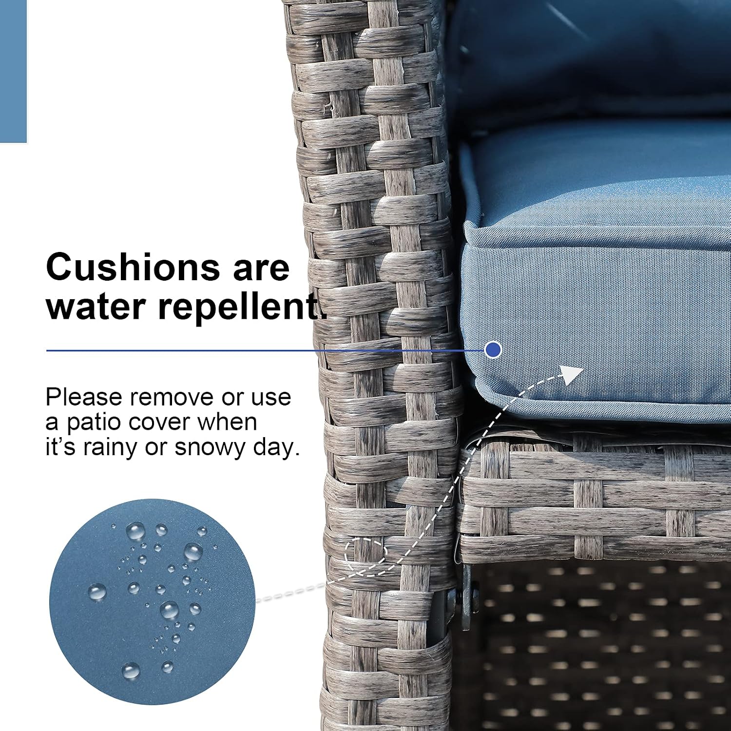 Sofa Taman Anyaman dengan Otto - Outdoor Furniture Loveseat ulasan dan harga