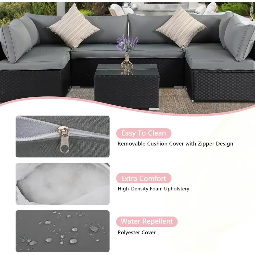 Set Furnitur Teras Anyaman Tah - Outdoor Furniture Grey ulasan dan harga