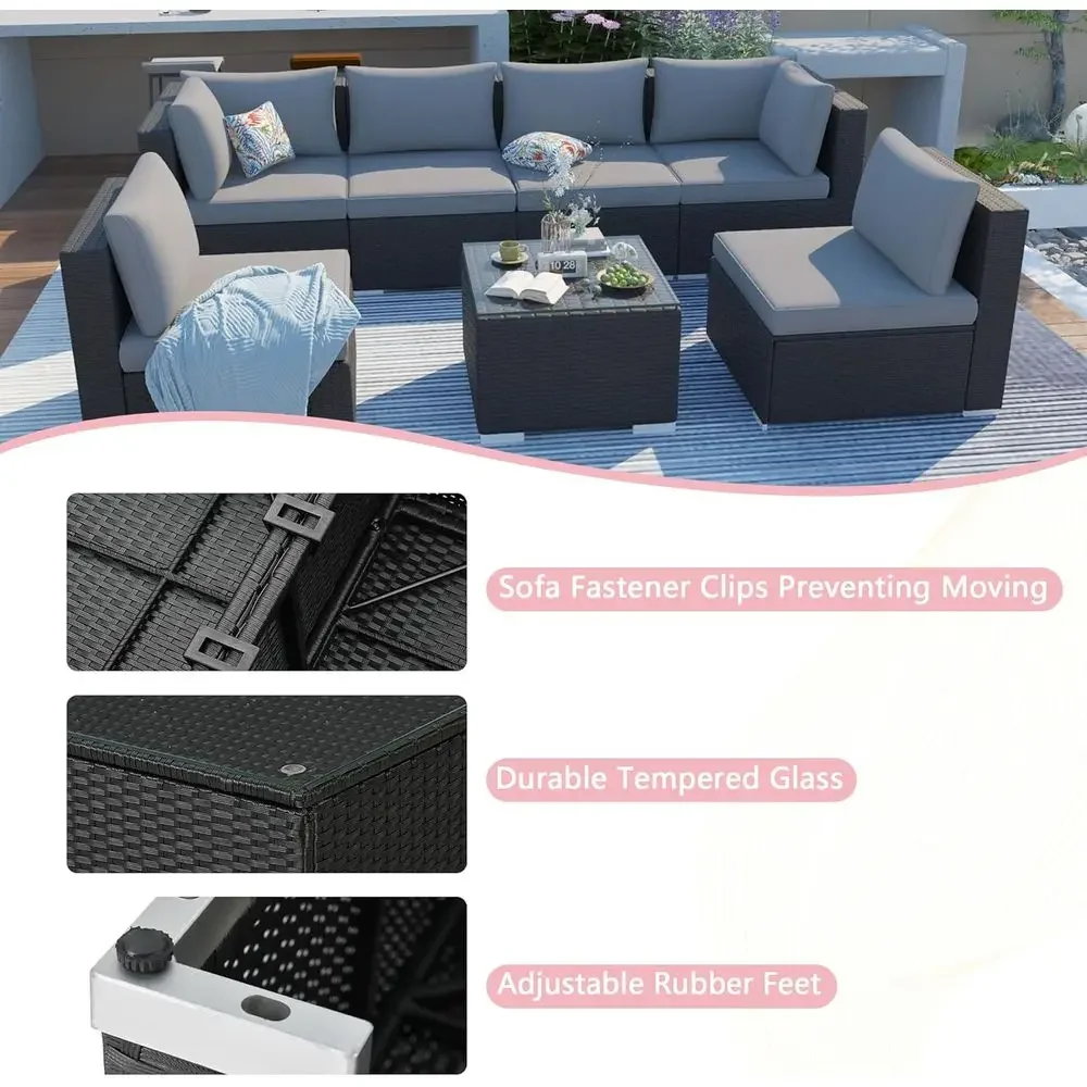 Set Furnitur Teras Anyaman Tah - Outdoor Furniture Grey ulasan dan harga
