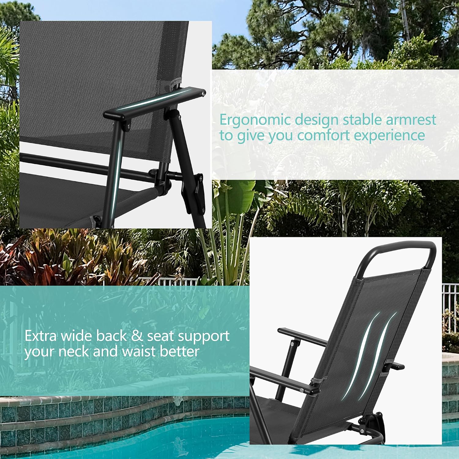 Set Meja Makan Teras Logam, Ku - Outdoor Furniture Polywood ulasan dan harga