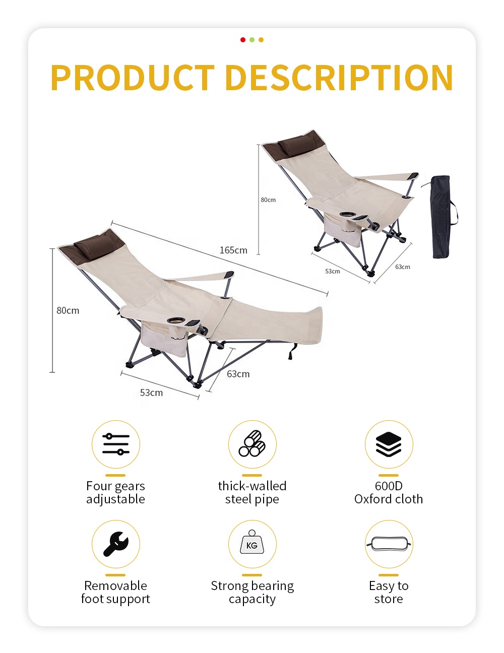Kursi Lipat Portabel, Ringan,  - Outdoor Furniture Patio ulasan dan harga