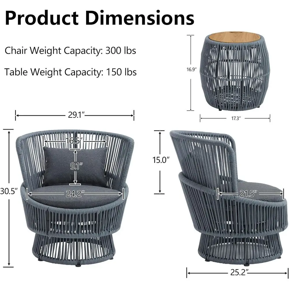 Set Kursi Goyang Putar 2-Poton - Outdoor Furniture Grey ulasan dan harga