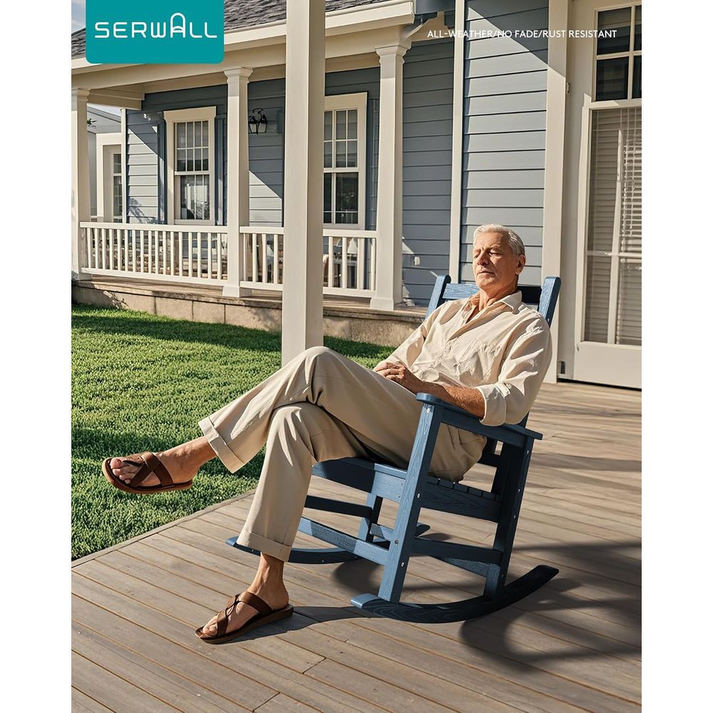 Set 2 Kursi Goyang HDPE Ukuran - Outdoor Furniture Rocking Chair ulasan dan harga