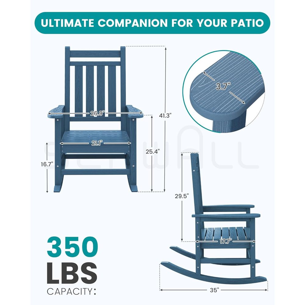 Set 2 Kursi Goyang HDPE Ukuran - Outdoor Furniture Rocking Chair ulasan dan harga