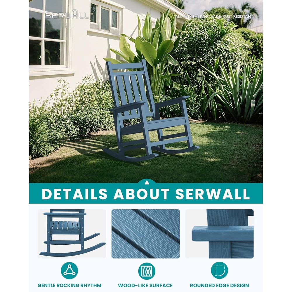 Set 2 Kursi Goyang HDPE Ukuran - Outdoor Furniture Rocking Chair ulasan dan harga