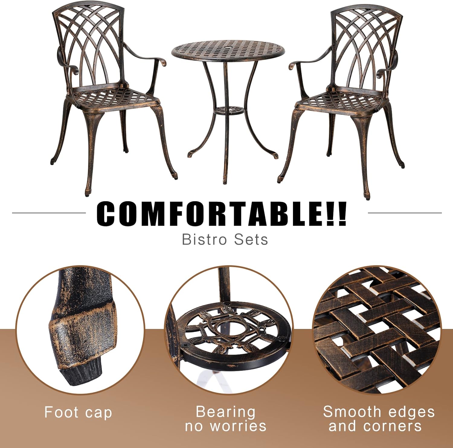 Set bistro luar ruangan 3 bagi - Outdoor Furniture Table ulasan dan harga