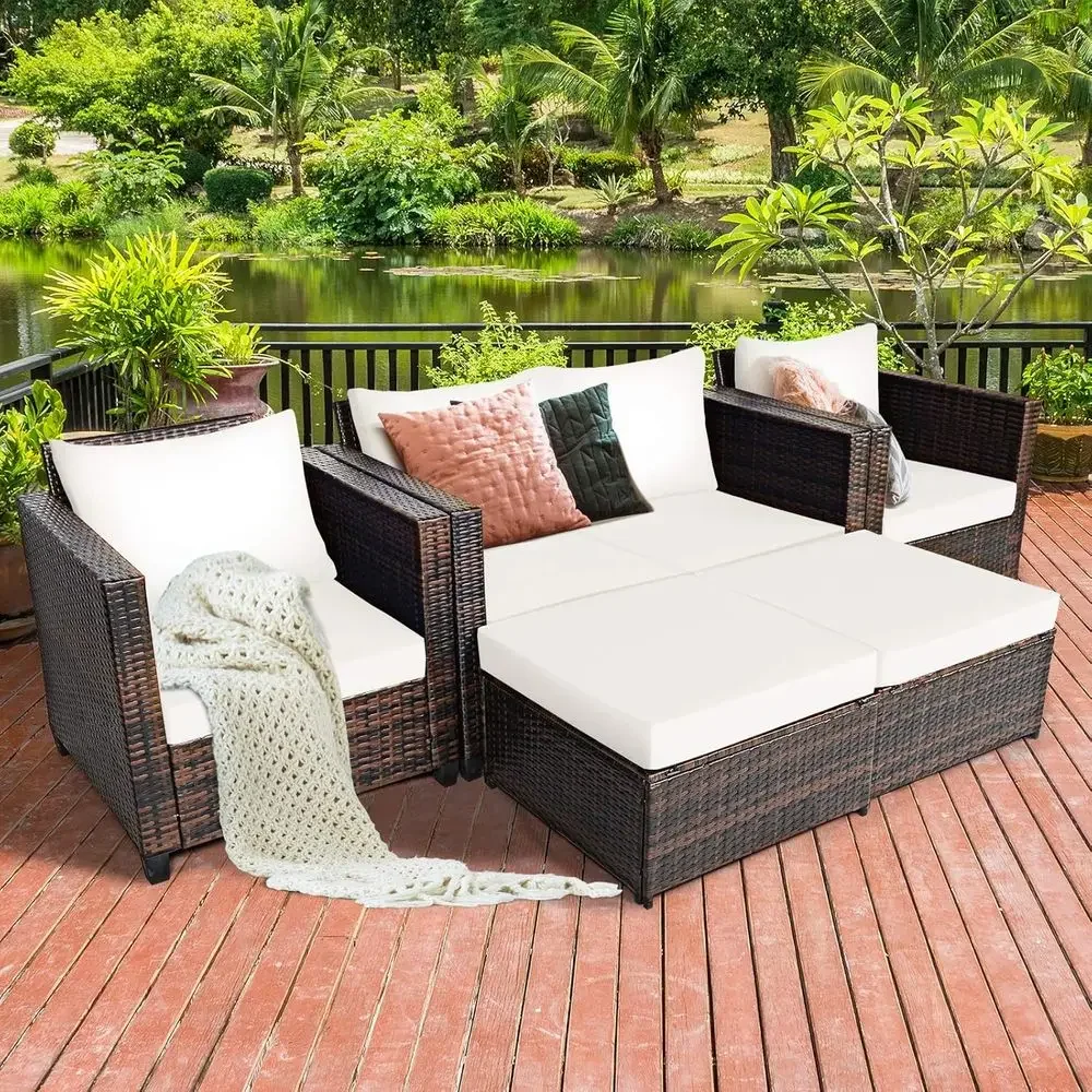 Set Furnitur Teras Rotan Luar  - Outdoor Furniture Loveseat ulasan dan harga