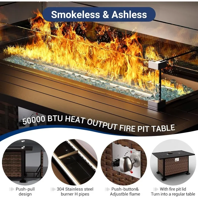 Satu Set Furnitur dengan Meja  - Outdoor Furniture Set With Fire Pit ulasan dan harga