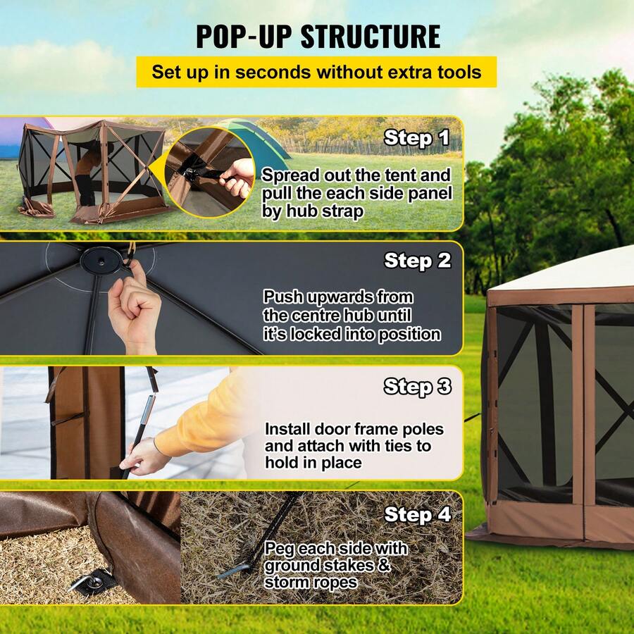 Tenda Gazebo Berpenutup Layar, - Gazebo Pop Up ulasan dan harga