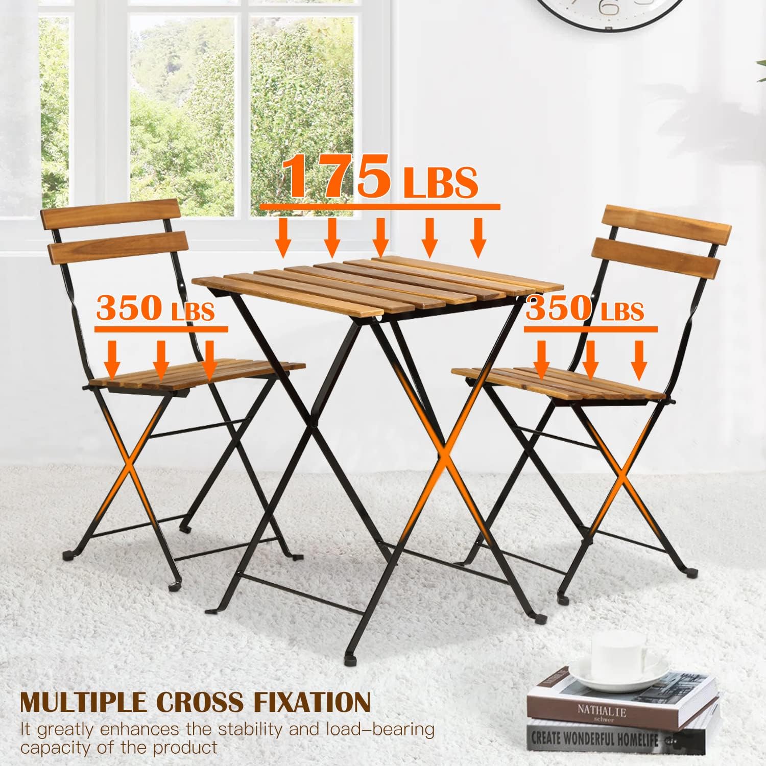 Set bistro teras lipat 3 bagia - Outdoor Furniture Table ulasan dan harga