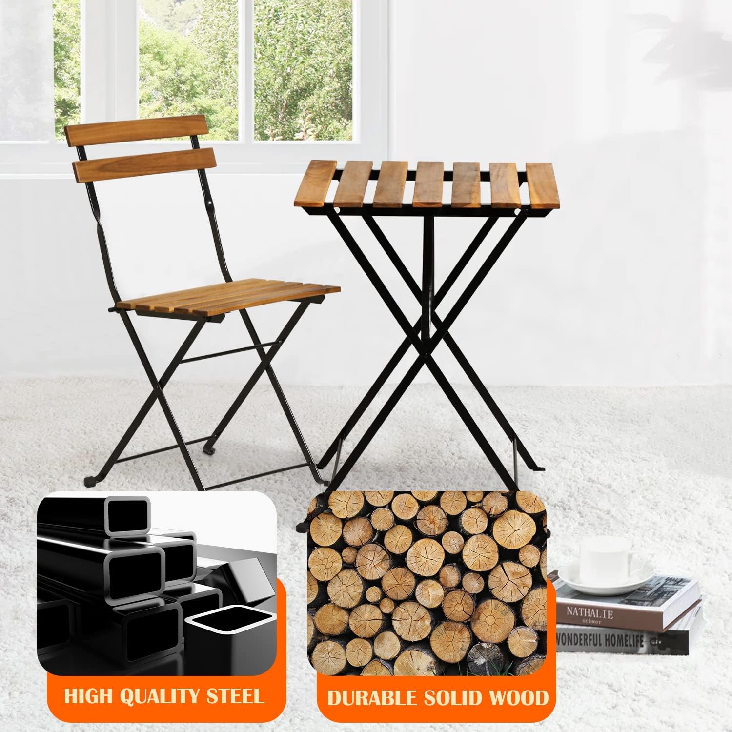 Set bistro teras lipat 3 bagia - Outdoor Furniture Table ulasan dan harga