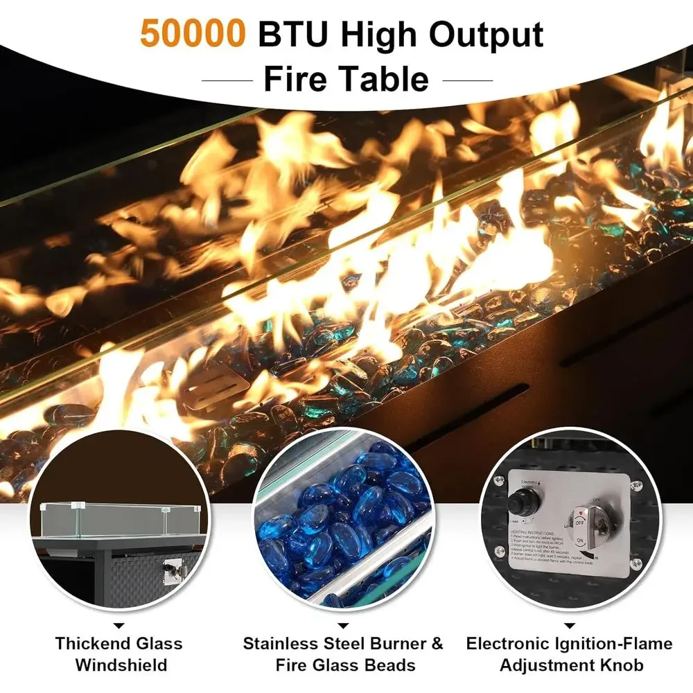Set Furnitur Teras 8 Bagian de - Outdoor Furniture Set With Fire Pit ulasan dan harga