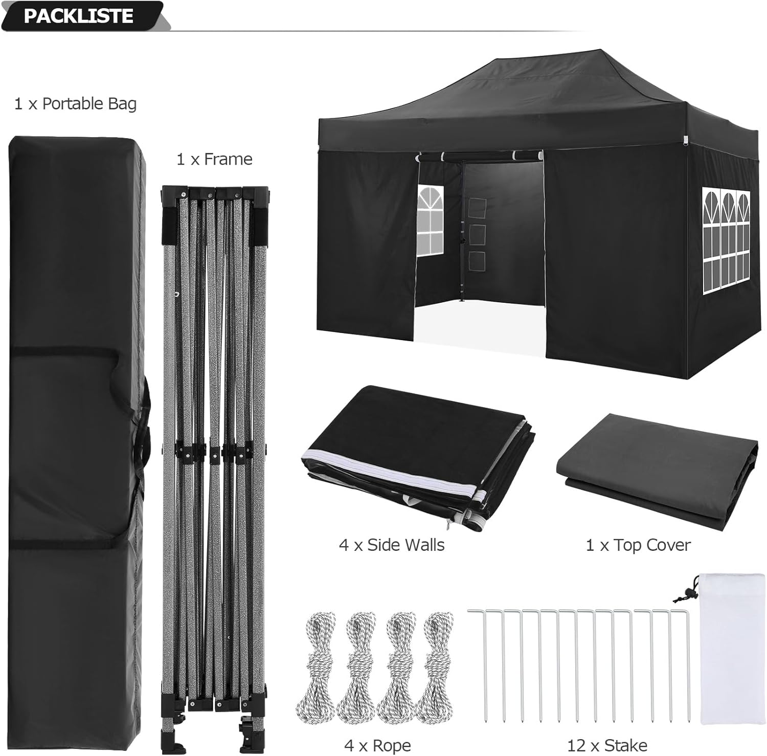 Tenda Kanopi Lipat 10x15FT den - Gazebo Pop Up ulasan dan harga