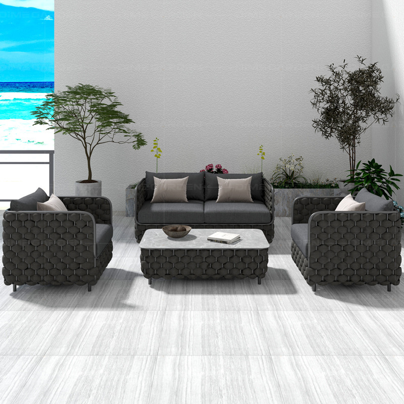 Set Sofa Rotan Luar Ruangan 3- - Outdoor Furniture Grey ulasan dan harga