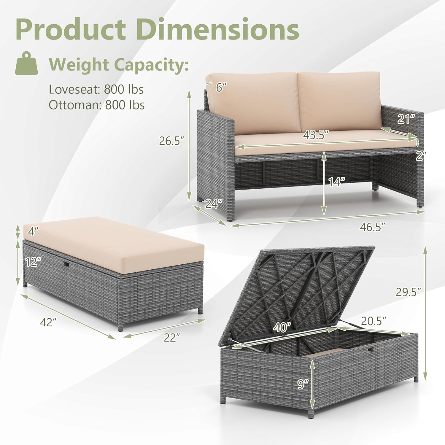 Kursi Santai Rotan untuk Teras - Outdoor Furniture Loveseat ulasan dan harga