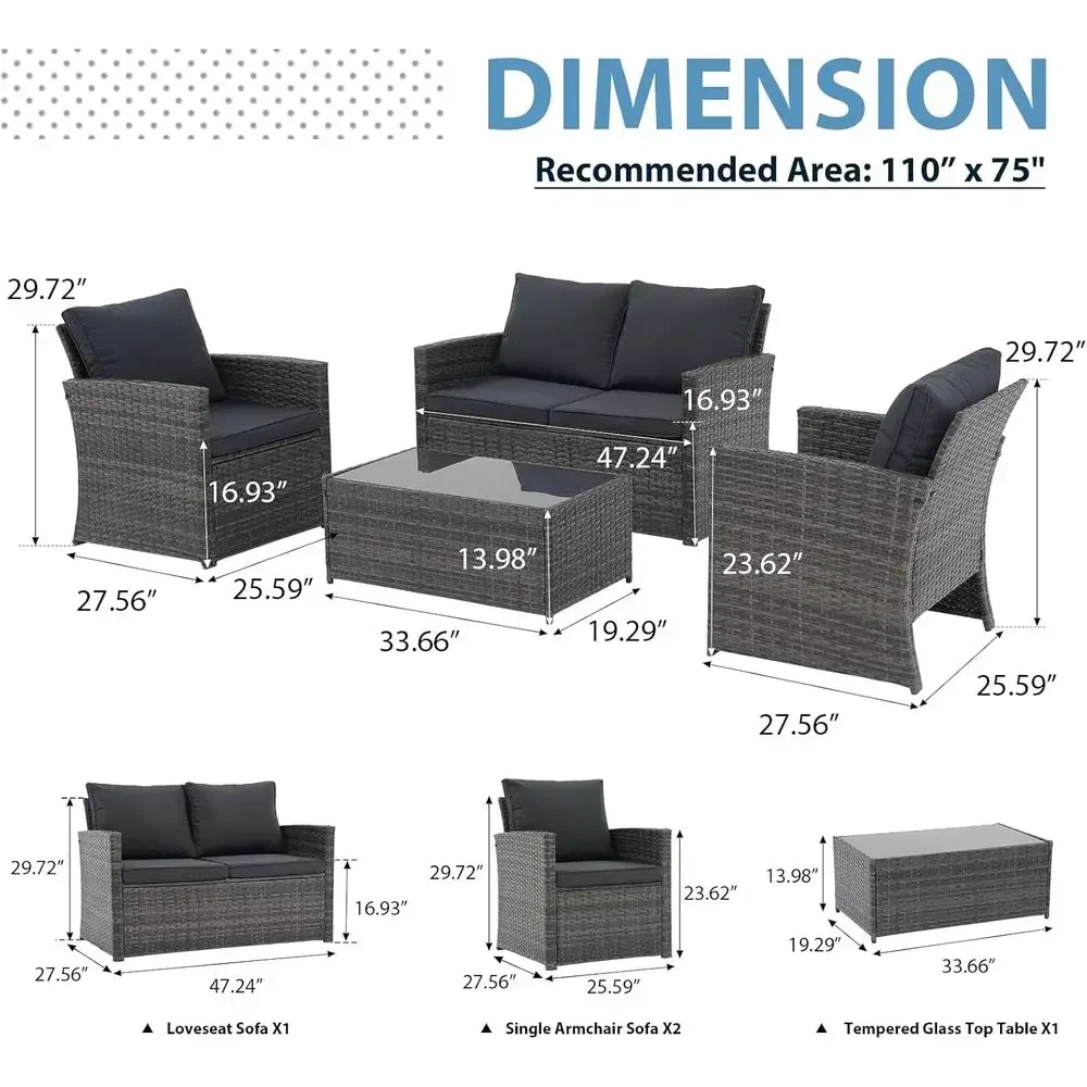 Set Furnitur Teras Luar Ruanga - Outdoor Furniture Grey ulasan dan harga