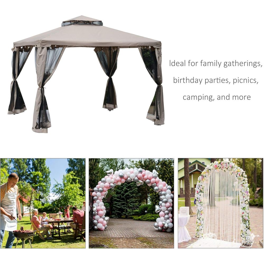 Gazebo Patio 9,6' x 9,6', Temp - Outdoor Furniture Patio ulasan dan harga
