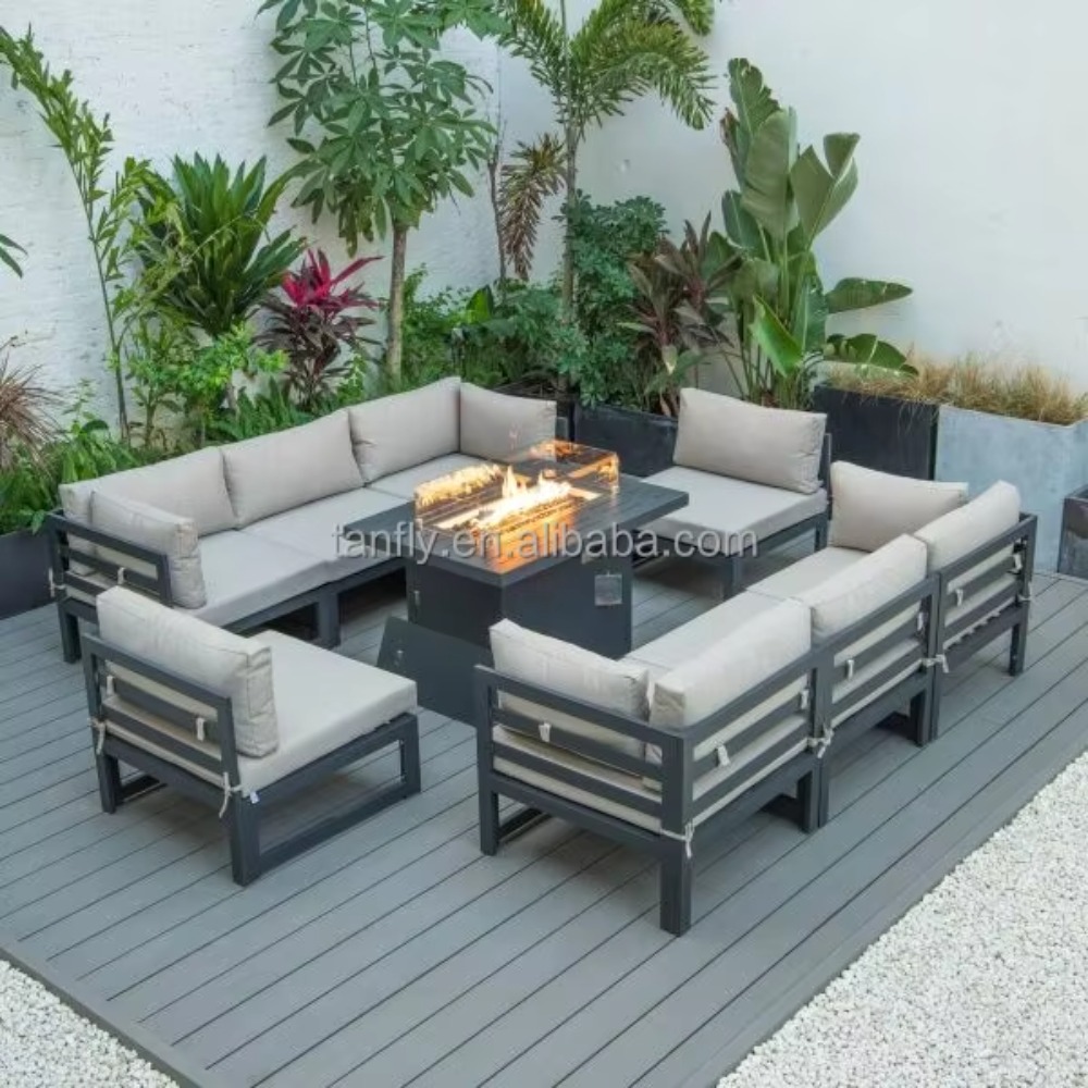 Set Furnitur Taman Modern Alum - Outdoor Furniture Set With Fire Pit ulasan dan harga