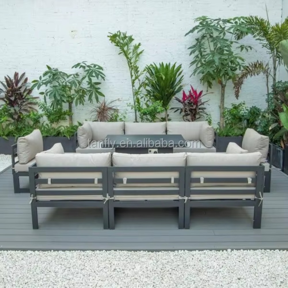 Set Furnitur Taman Modern Alum - Outdoor Furniture Set With Fire Pit ulasan dan harga