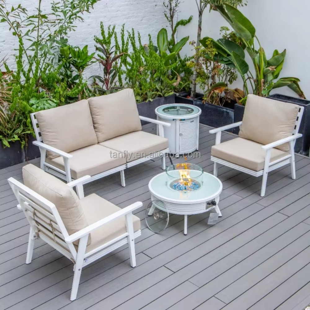 Set Furnitur Taman Modern Alum - Outdoor Furniture Set With Fire Pit ulasan dan harga